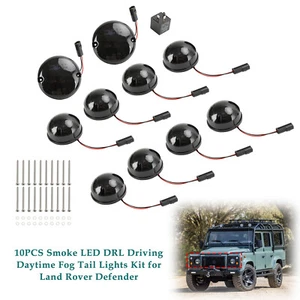10PCS Smoke LED DRL Driving Daytime Fog Tail Lights Kit for Land Rover Defender~ - Picture 1 of 14