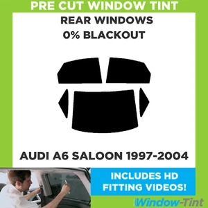 For Audi A6 4-door Berlina 1997-2004 Pre Cut Window Tint Rear 0% Blackout Film - Picture 1 of 10