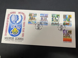 17) Solomon Island FDC - 1985 - Girls Guides (2 covers) - Picture 1 of 3