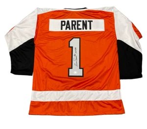Bernie Parent Signed Philadelphia Flyers Custom Jersey HOF 84 Beckett W BAS COA - Picture 1 of 3