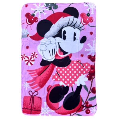 PLAID IN PILE MINNIE DISNEY COPERTA NATALE MORBIDO POLIESTERE 100X150 CM 210 GSM - Immagine 1 di 4