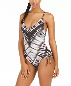 Bar III INK DYE Tie-Dyed Low-Back One-Piece Swimsuit, US Medium - Picture 1 of 2