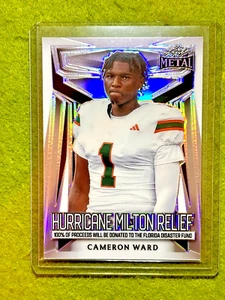 Cameron Ward SILVER PRIZM ROOKIE CARD # /955 RC 2024 CAM WARD Leaf Metal MILTON - Picture 1 of 24