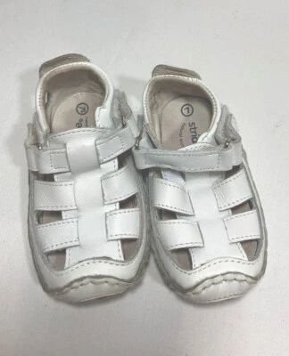 Stride Rite Blanco Pescador Bebé Niña Sandalia Talla 7 Movimiento Natural Foto 1 de 4