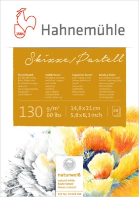 HAHNEMÜHLE FINEART GMBH Hahnemühle Skizze/Pastell Block 130g/m², 100% Hadern, 30 Blatt, versch. Größen