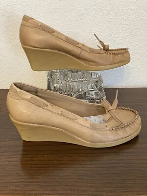 Zapatos Sbicca Of California Beige Cuña Cuero Superior Sin Cordones 7.5 M 3390374 Foto 1 de 4