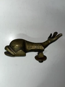 Antique Brass Koi Fish Door Knocker 2.17 LB - Picture 1 of 8