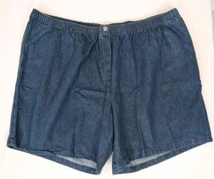 Woman Within Denim Jeans-Shorts zum Überziehen 36 W Gummibund 2 Taschen MÄNGEL - Bild 1 von 12
