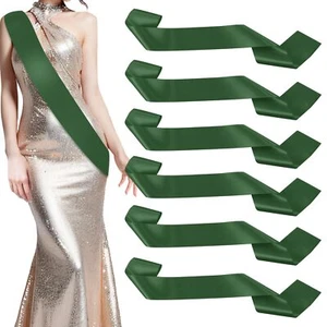 6 Pcs Green Satin Sash Blank Green Sash Bride to Be Sash Prom Sash Pageant Sa... - Picture 1 of 7