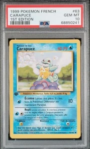 PSA 10 GEM MINT Squirtle 1st Edition 63/102 French Base Set No Shadowless New! - Picture 1 of 4
