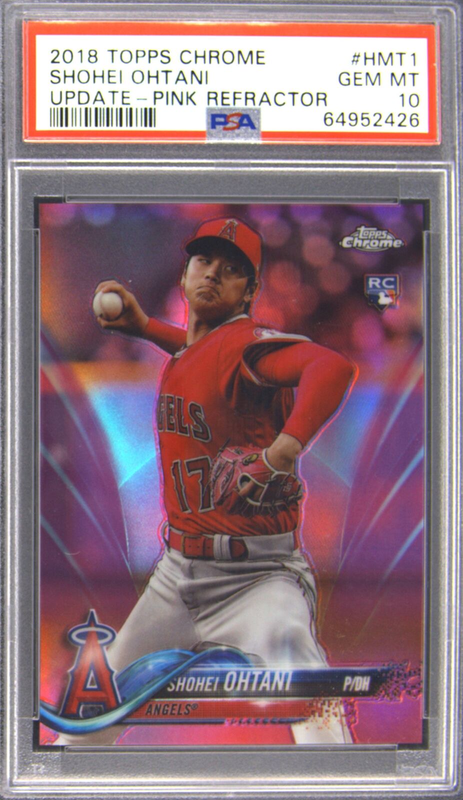 2018 Topps Chrome Update Shohei Ohtani Pink Refractor PSA: Gem Mint 10 #HMT1