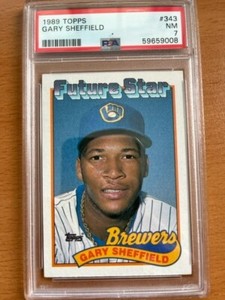 1989 Topps #343 Gary Sheffield PSA 7 NM fresh slab fast shipping future stars