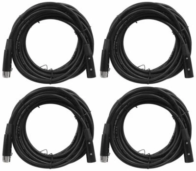 4 Rockville RDX5M25 25' 5-Pin Male-Female DMX Lighting Cables 100% Copper - Image 1 of 2