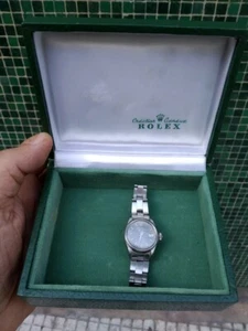ROLEX Oyster Perpetual Date 6519 Automatic Women BOX ORIGINAL CROWN BRACELET - Picture 1 of 9