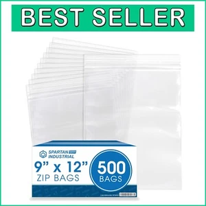500 Count 9" X 12" Clear Zip Bags - Durable 2 Mil Reclosable Poly Pouches - Picture 1 of 10