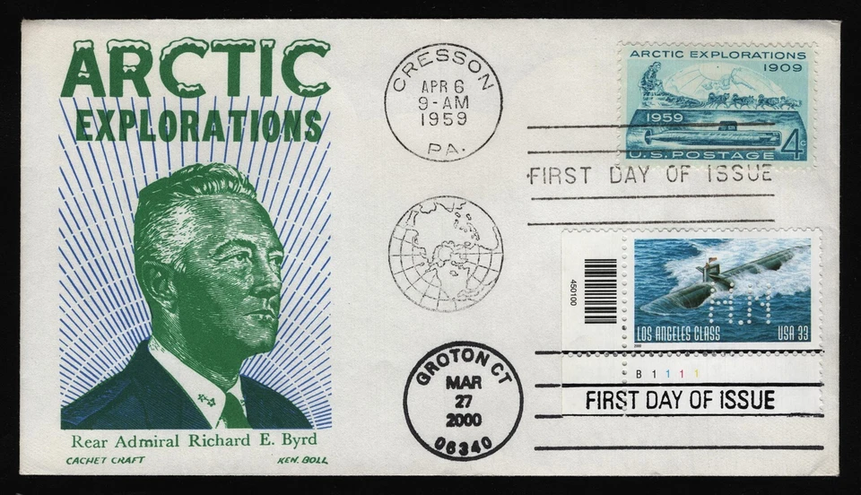 #1128 4c Arctic Explorations, Cachet Craft-Dual Cancel **ANY 5=FREE SHIPPING** - Image 1 of 1