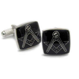 Super Masonic Symbols Cufflinks Cuff Links by Onyx-Art New Boxed CK743 - Picture 1 of 2