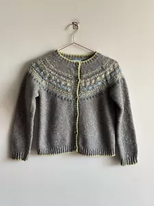 Cárdigan suéter gris bordado vintage de lana de cordero Pendleton para niños talla pequeña - Imagen 1 de 10