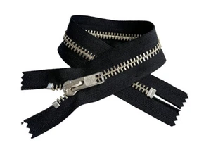 YKK #10 4"" - 15"" Nickelsilber Metall geschlossenes Ende Reißverschlüsse extra strapazierfähig - schwarz - Bild 1 von 4