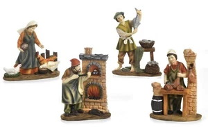 Articoli religiosi by Paben Set 4 statuine Personaggi mestieranti Presepe in Res - Imagen 1 de 1