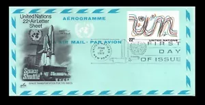 United Nations. Aerogramme. Air Letter Sheets. Space Shettle. (BI#BX77) - Picture 1 of 1