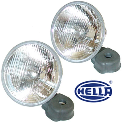 2 Scheinwerfer Headlamp rechts und links Hella H4 US Ø 7" Einsätze Jeep CJ 72-86 - Bild 1 von 4