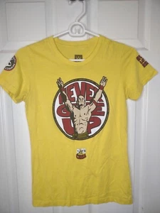 Wwe Authentic John Cena Never Give Up Yellow T-shirt Women's Small - Picture 1 of 12