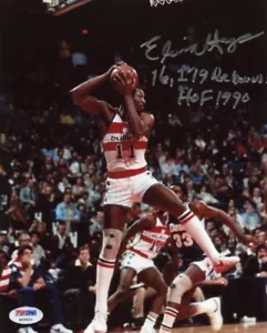 ELVIN HAYES AUTOGRAPHED GAME ACTION 8X10 PHOTO - WASHINGTON BULLETS - Picture 1 of 2