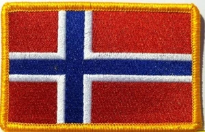 Parche bordado bandera de Noruega emblema militar borde dorado - Imagen 1 de 1