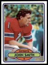 1980 Topps John Smith Football Card New England Patriots #291