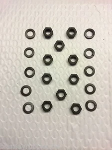 Harley 3/8” Parkerized Nuts & Washers Knucklehead Panhead K WLA UL VL JD Hummer - Picture 1 of 2