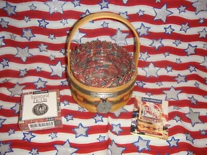 Longaberger 1997 cesta inaugural más forro y amarre - Imagen 1 de 7