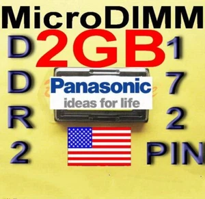 (2GB RAM) 1x2G PANASONIC CF-R5 R6 R7 T5 W5 Y6 Y6 Y7 Y8E Y8F MicroDIMM USA μ - Picture 1 of 10