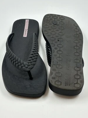 Ipanema Fever Trecce Women's Black Flip Flop Sandal Size 10 EUR 41/42 BRA 39/40 - Изображение 1 из 4
