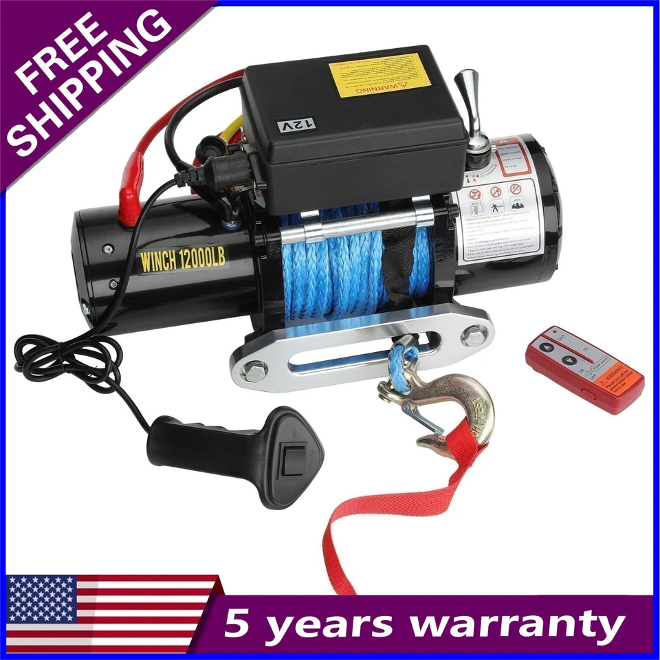 12V 12000LB Electric Winch Towing Trailer Steel Cable Off Road for JEEP Wrangler Foto 1 de 4