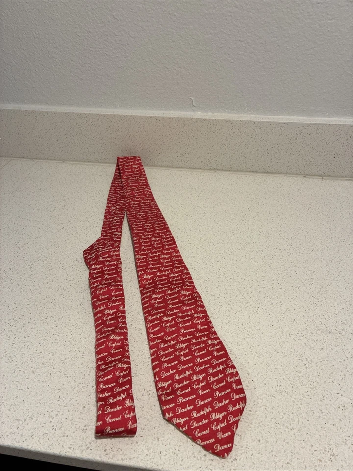 МУЖСКОЙ ГАЛСТУК NEIMAN MARCUS REINDEER RUDOLPH VIXEN РОЖДЕСТВО - Изображение 1 из 4