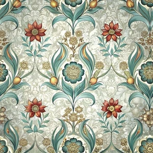 William Morris Victorian Wallpaper Peel and Stick Damask Sage Green Floral Co... - Picture 1 of 9