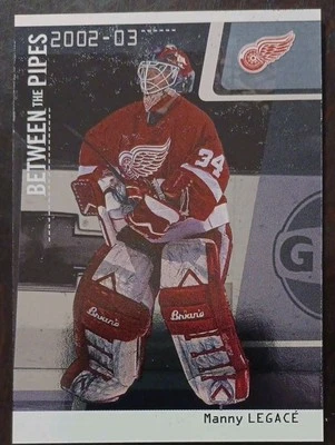 2002 - 2003 ITG Between The Pipes Manny Legace Red Wings /100 #28 Hockey Card - Image 1 of 2