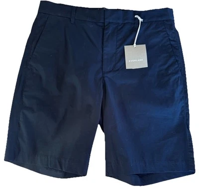 Pantalones Cortos EVERLANE PERFORMANCE Azul Marino Chinos Frente Plano Elastizados Talla 30"x8.5" Nuevos con Etiquetas Foto 1 de 4
