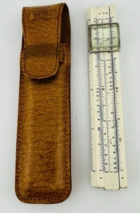 Vintage Sun Hemmi Bambus Schieberineal 5" lang in Lederetui Made in Japan - Bild 1 von 5