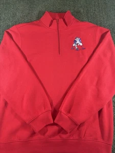 Felpa New England Patriots 3/4 zip uomo XL rossa vecchio logo sport Tek NFL - Foto 1 di 10