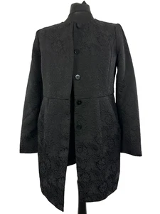 Edina Ronay Jacquard Mantel schwarz Blumen UK14 L Top Zustand - Bild 1 von 19
