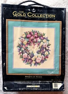 Rare Dimensions Gold Collection Cross Stitch Kit Wreath Of Roses Lena Liu 3837 - Picture 1 of 5