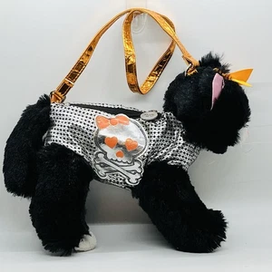 Poochie & Co Child Black Cat Skull Bones Plush Handbag Purse Halloween Dress Up - Picture 1 of 12