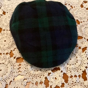 GAP Newsboy Hat Cap Wool Blend Plaid Green Blue Adult Large Gentleman Cabbie Hat - Picture 1 of 6