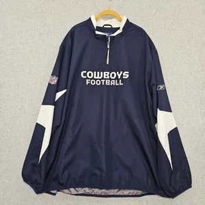 Dallas Cowboys Jacket Pullover Reebok Sideline Vtg Y2K NFL Logo Navy Mens Sz 2XL - Picture 1 of 9