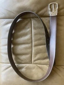 Vintage CHRISTIAN DIOR 36" Reversible Belt, Black/Brown Leather w/Brass Buckle - Picture 1 of 4