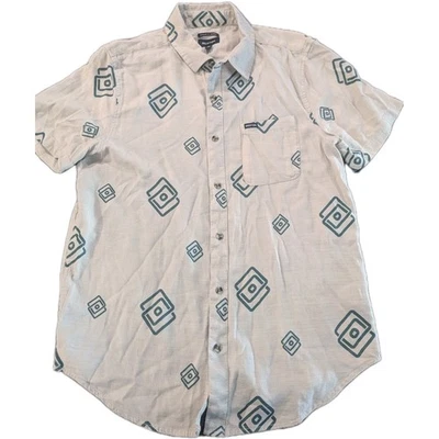 Camisa Brixton Abotonada Informal Manga Corta M Caqui Estampado Completo Foto 1 de 4