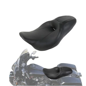 Black Low Driver Passenger Seat Smooth For Harley Road King Street Glide 09-UP - Picture 1 of 13