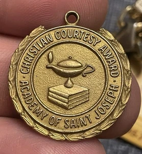 Vintage St. Joseph Academy Christian Courtesy Award 10K Medaille Anhänger 7,29g - Bild 1 von 5